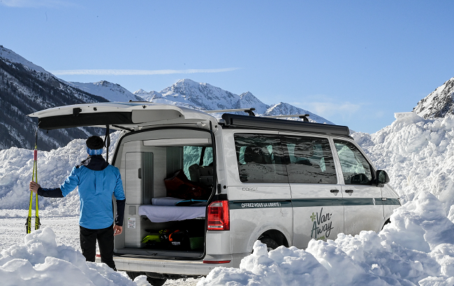 spots pour dormir en van aménagé auprès des pistes