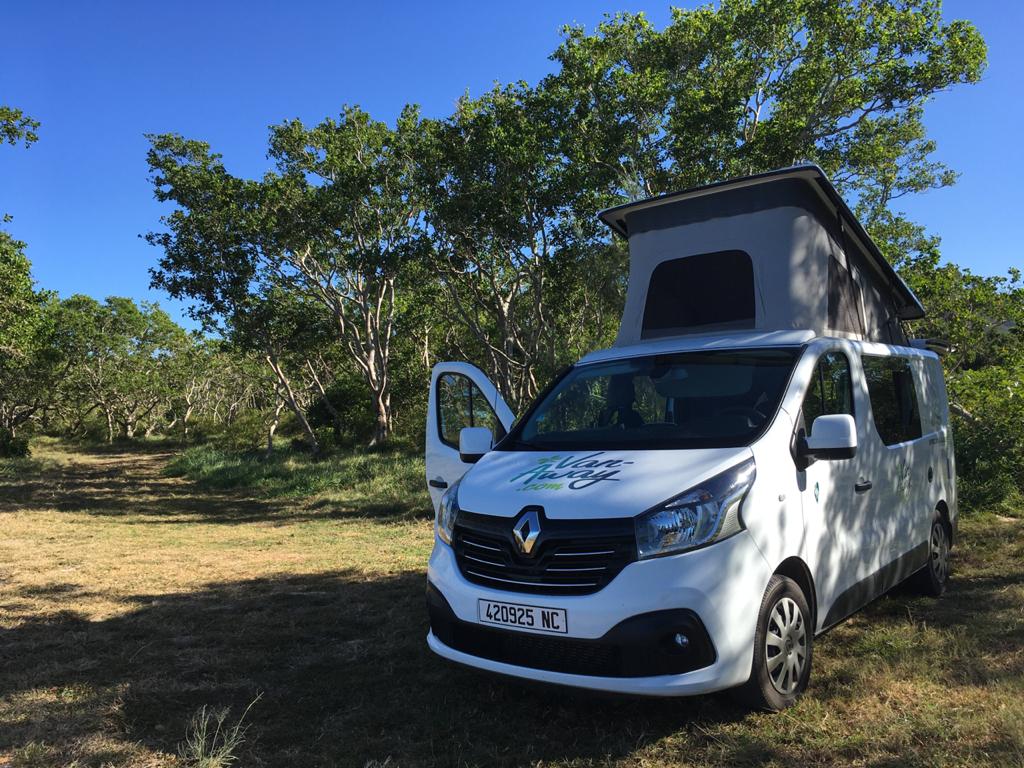 van champs tente toit arbres