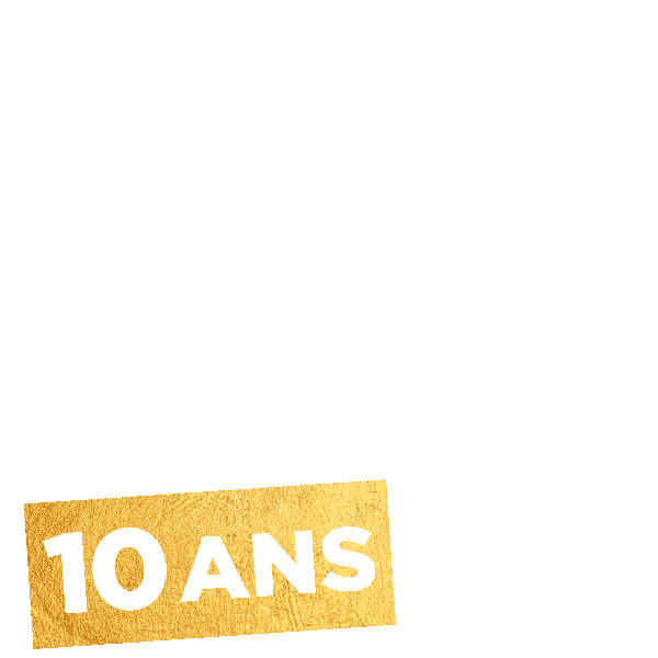 logo van away 10ans blanc doré