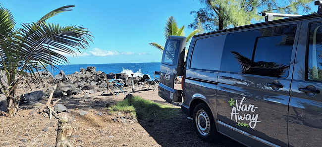 spot pour passer la nuit en van pres des coulees de lave a la reunion