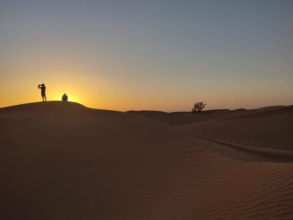 soleil desert maroc sunset